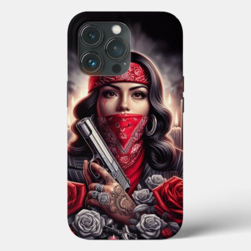 Gangster Girl Hip Hop chicano art graphic iPhone 13 Pro Case