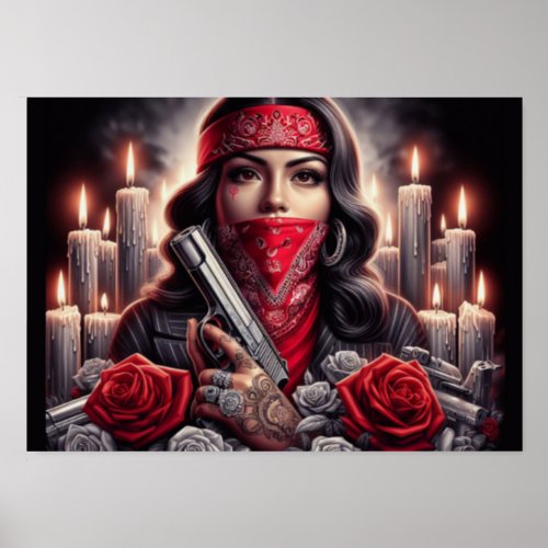 Gangster Girl Hip Hop chicano art graphic Holder
