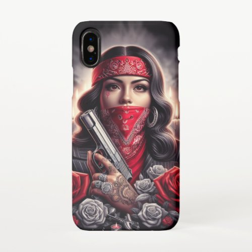 Gangster Girl Hip Hop chicano art graphic iPhone X Case