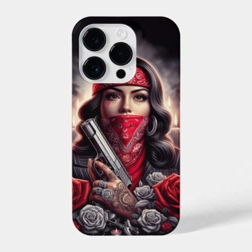 Gangster Girl Hip Hop chicano art graphic iPhone 14 Pro Case