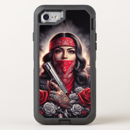 Gangster Girl Hip Hop chicano art graphic OtterBox Defender iPhone SE87 Case