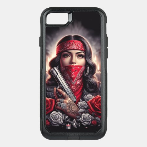 Gangster Girl Hip Hop chicano art graphic OtterBox Commuter iPhone SE87 Case