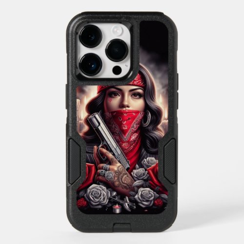 Gangster Girl Hip Hop chicano art graphic OtterBox iPhone 14 Pro Case