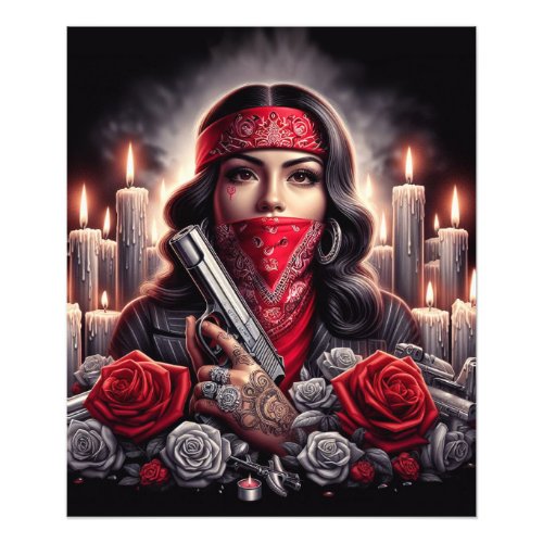 Gangster Girl Hip Hop chicano art graphic Photo Print