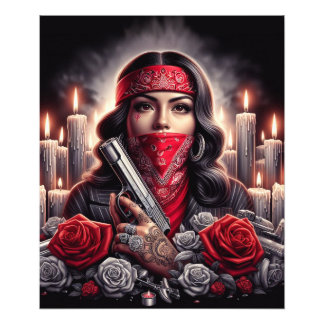 Gangster Girl Hip Hop chicano art graphic Photo Print