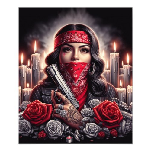 Gangster Girl Hip Hop chicano art graphic Photo Print