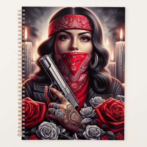 Gangster Girl Hip Hop chicano art graphic Planner