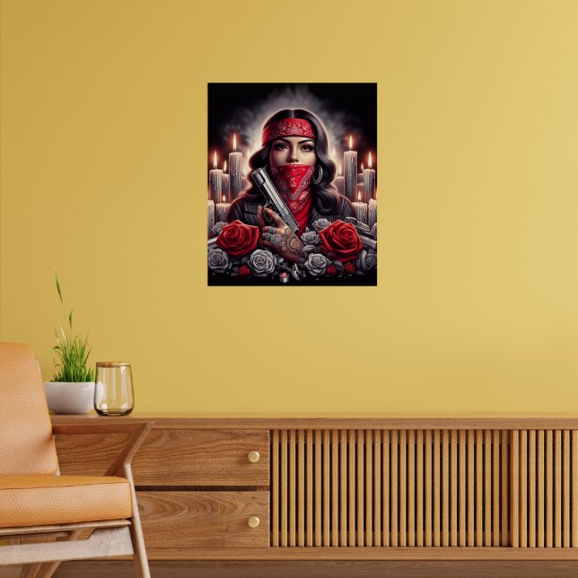 ☆Canvas Art☆ チカーノG-rap Chicano Gangster Girl Hip Hop chicano art graphic Poster | Zazzle
