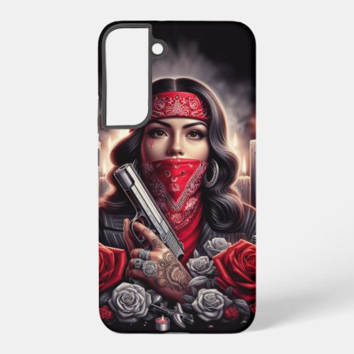 Gangster Girl Hip Hop chicano art graphic Samsung Galaxy S22 Case