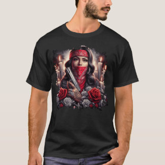 Gangster Girl Hip Hop chicano art graphic T-Shirt