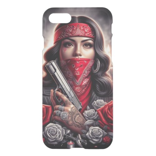 Gangster Girl Hip Hop chicano art graphic iPhone SE87 Case