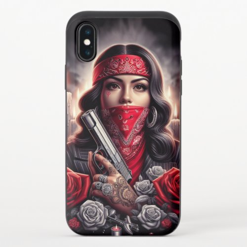 Gangster Girl Hip Hop chicano art graphic iPhone X Slider Case