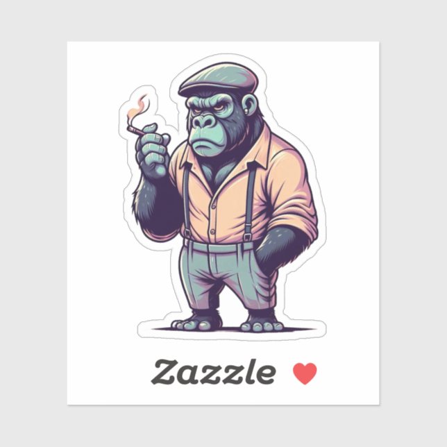 gangster gorilla,crazy animals sticker (Sheet)