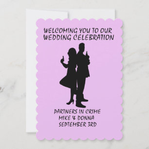 GANGSTER GUNS THEME WEDDING INVITATIONS