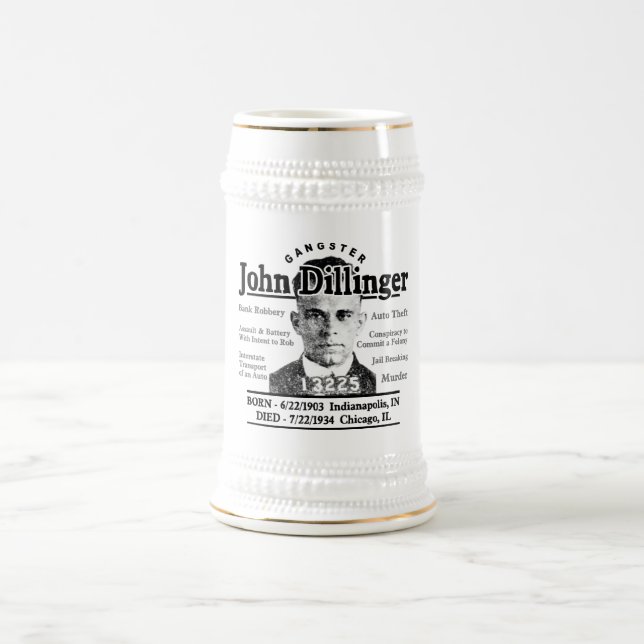 Gangster John Dillinger Beer Stein (Center)