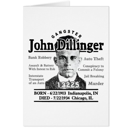 Gangster John Dillinger Cards (Front)