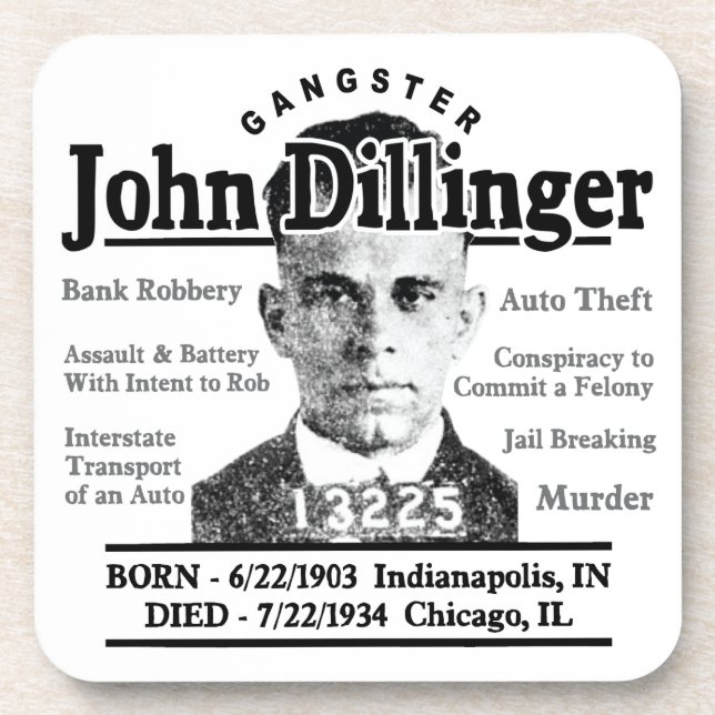 Gangster John Dillinger Coaster (Front)