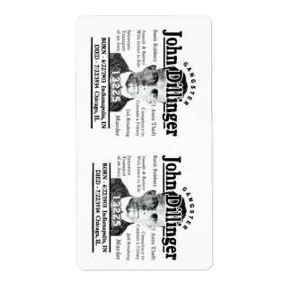 Gangster John Dillinger Label