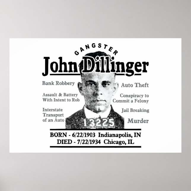 Gangster John Dillinger Poster (Front)