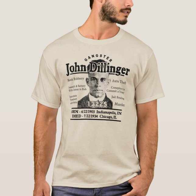 Gangster John Dillinger T-Shirt (Front)