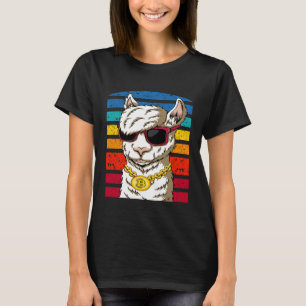 Gangster Llama Bitcoin Meme Crypto Coin HODLer T-Shirt