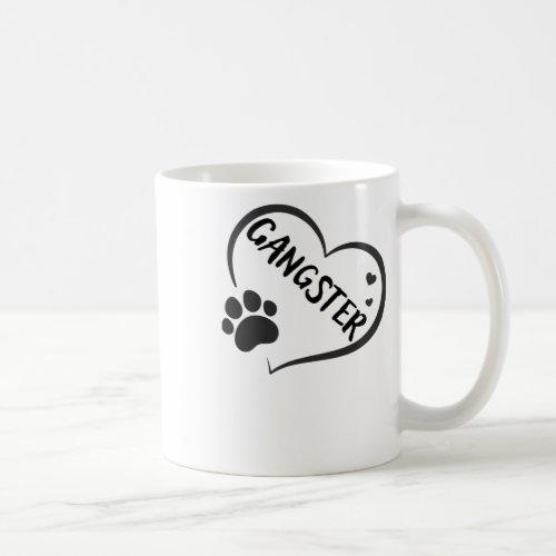 Gangster Name In A Heart With A Paw  Coffee Mug