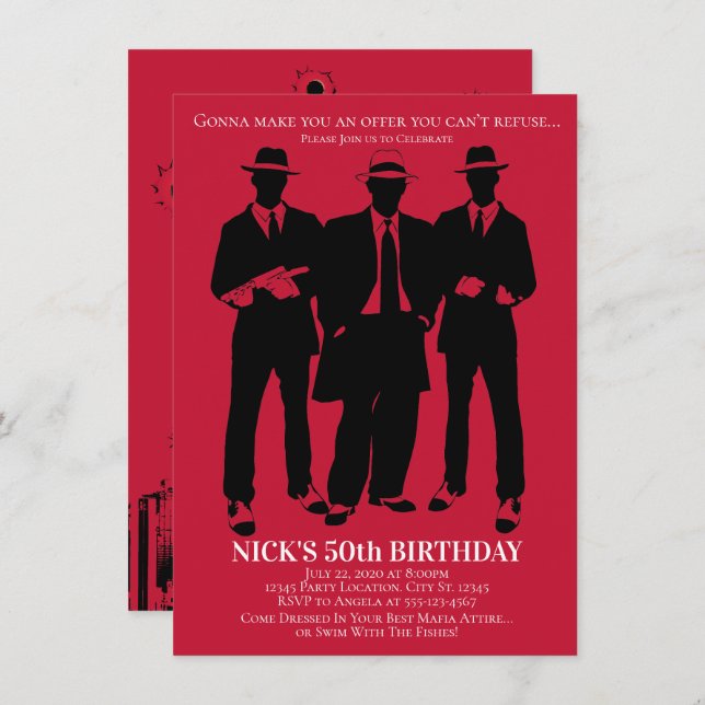 Gangster Party Invitations (Front/Back)