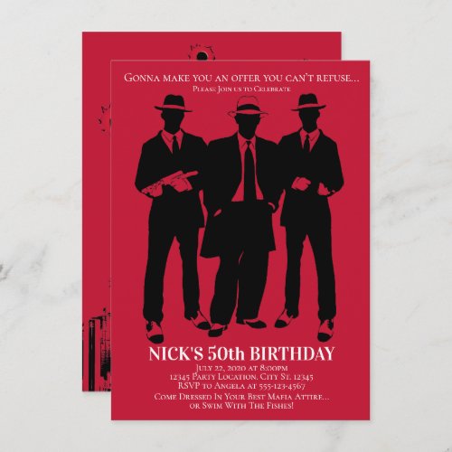 Gangster Party Invitations