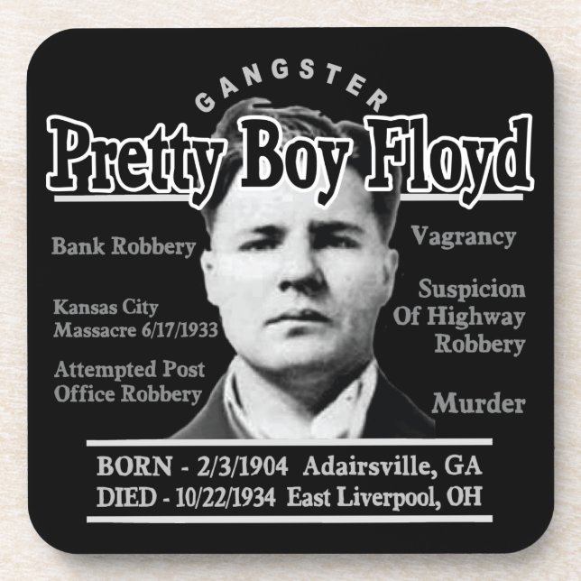 Gangster Pretty Boy Floyd Drink Coaster (Front)