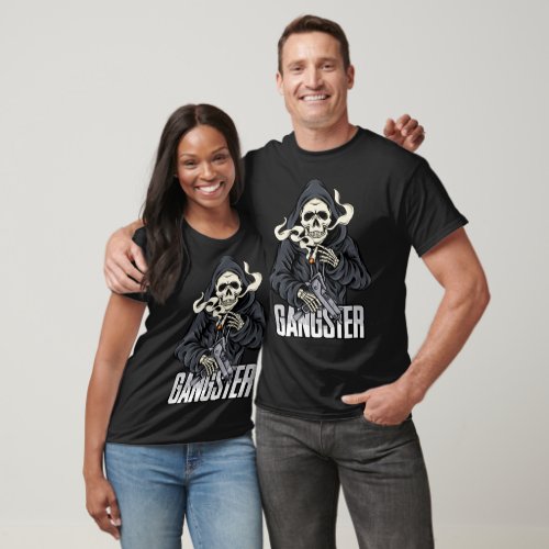 Gangster Skull Funny Shirt Birthday Gift T_Shirt