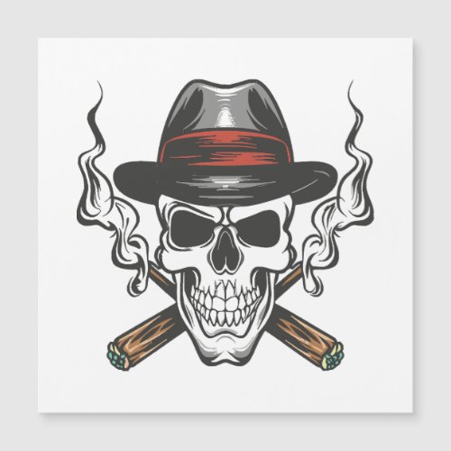 Gangster skull with fedora hat