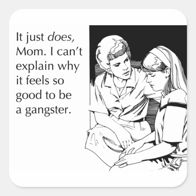 Gangster Square Sticker (Front)