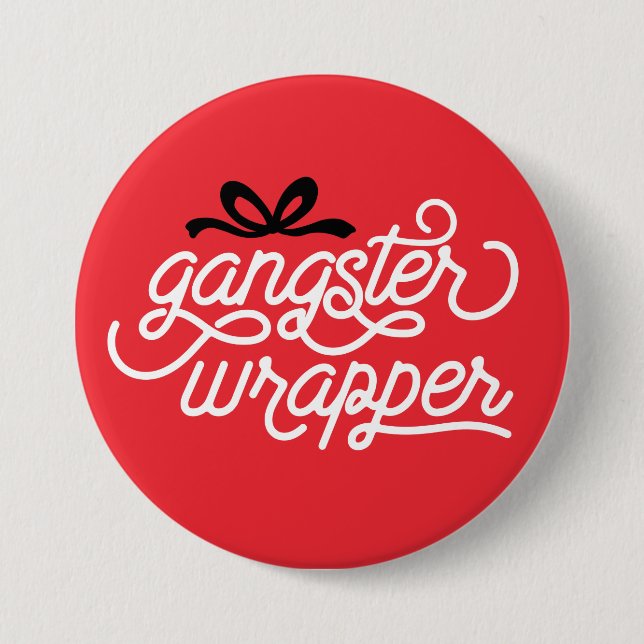 Gangster Wrapper Christmas Button (Front)