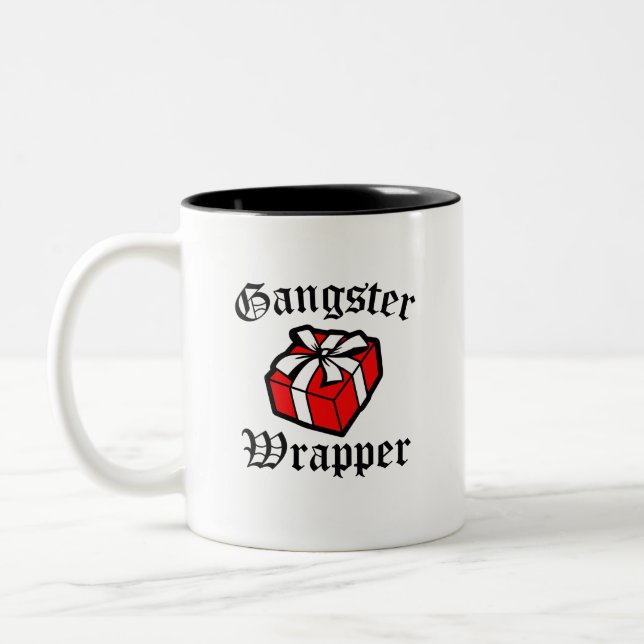 Gangster Wrapper funny Christmas saying mug (Left)