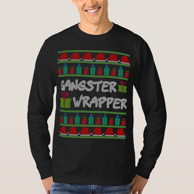 Gangster Wrapper Ugly Christmas Sweater Funny Pun  (Front)