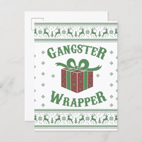 Gangster Wrapper Ugly Sweater Postcard
