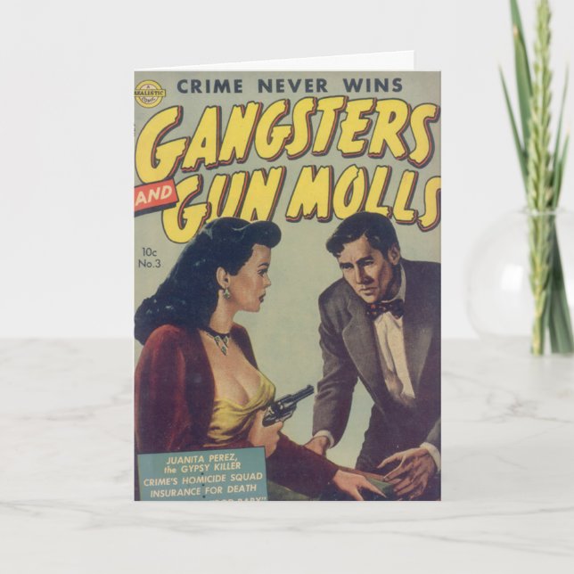 "Gangsters and Gun Molls" Comic Book Note Card (Front)