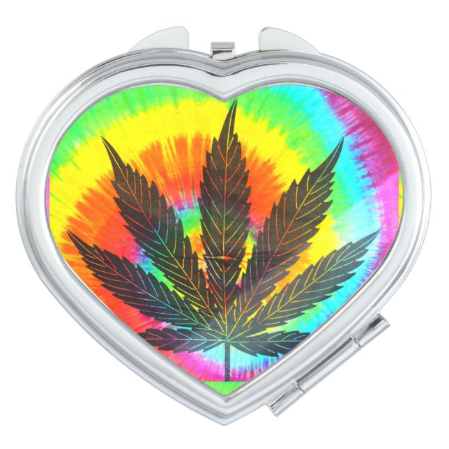 ganja leaf compact mirror (Front)