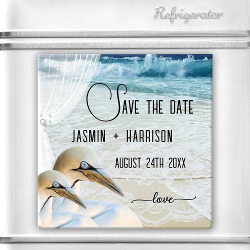 Gannet Beach Wedding Save the Date Magnet