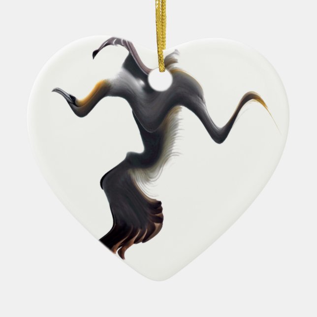 Gannets-Abstract Sea Bird Ceramic Ornament (Front)