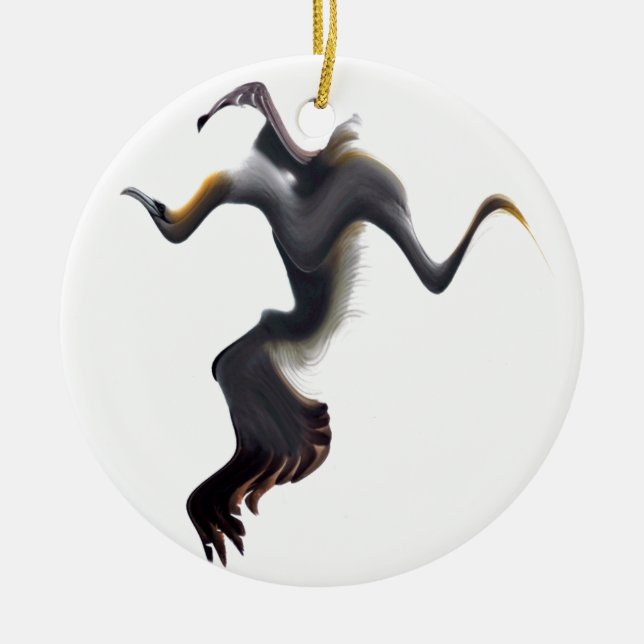 Gannets-Abstract Sea Bird Ceramic Ornament (Front)