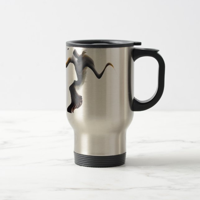 Gannets-Abstract Sea Bird Travel Mug (Right)