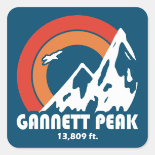 Gannett Peak Sun Eagle Square Sticker