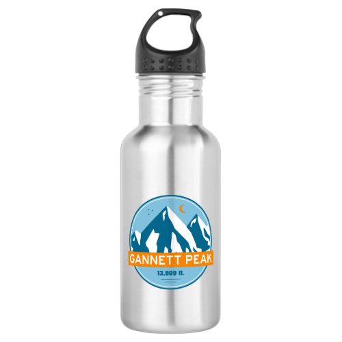 Gannett Peak Wyoming Stars Moon Stainless Steel Water Bottle