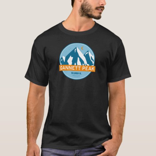 Gannett Peak Wyoming Stars Moon T_Shirt