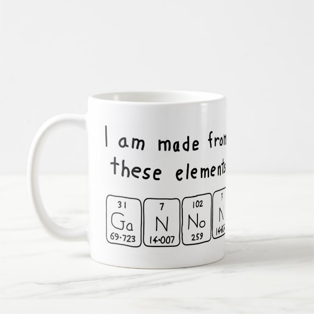 Gannon periodic table name mug (Left)