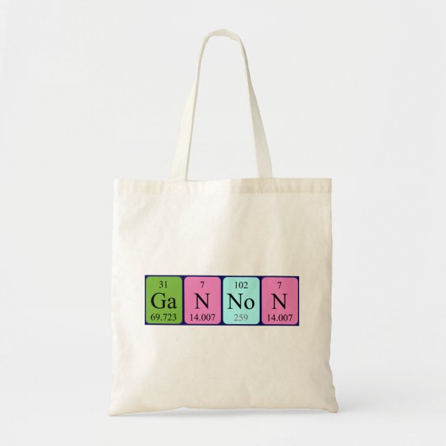 Gannon periodic table name tote bag (Front)