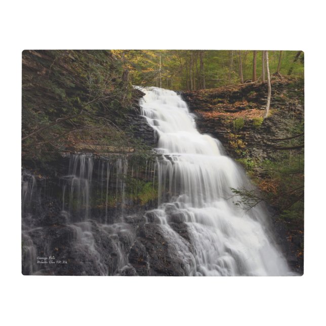 Ganoga Falls in Autumn 20"x16" Metal Print (Front)