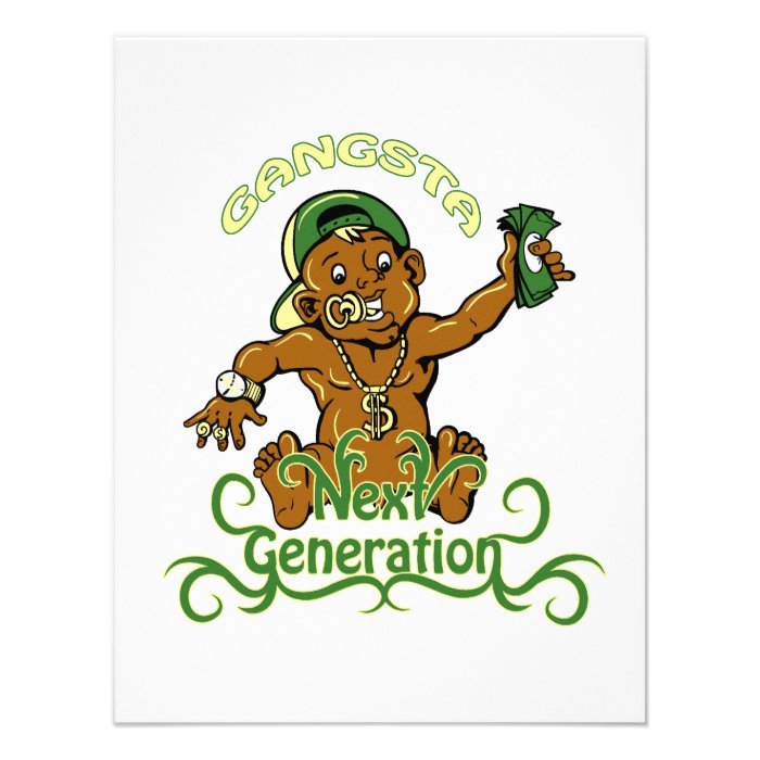 gansta next generation vector illustration custom invites