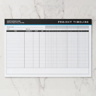 Gantt Chart Business Project Timeline Template Paper Pad